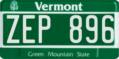 VT license plate ZEP896