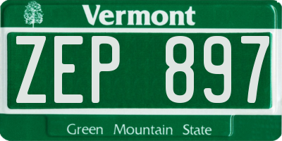VT license plate ZEP897