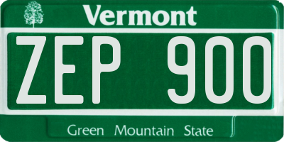 VT license plate ZEP900