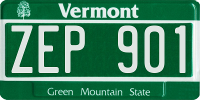VT license plate ZEP901