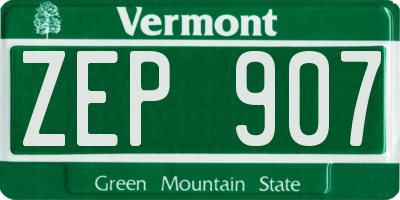 VT license plate ZEP907