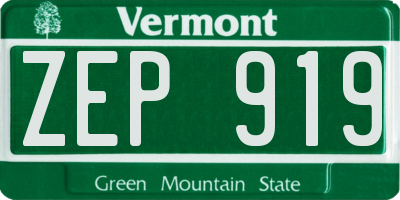 VT license plate ZEP919
