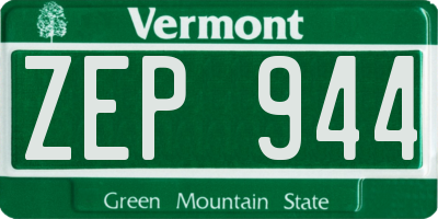 VT license plate ZEP944