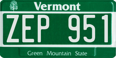 VT license plate ZEP951