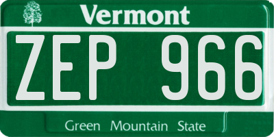 VT license plate ZEP966