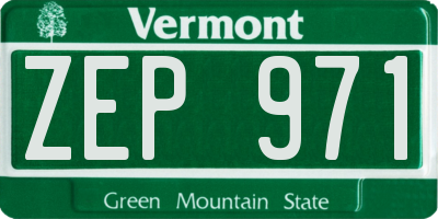 VT license plate ZEP971