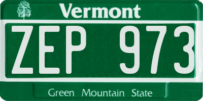 VT license plate ZEP973