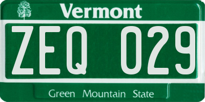 VT license plate ZEQ029