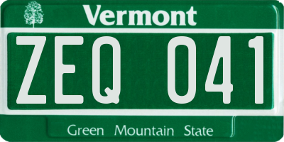 VT license plate ZEQ041