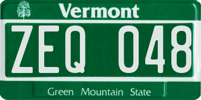 VT license plate ZEQ048