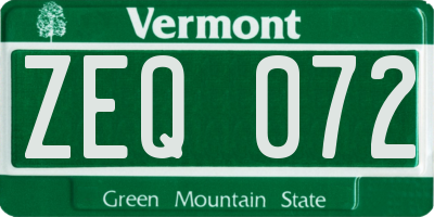 VT license plate ZEQ072