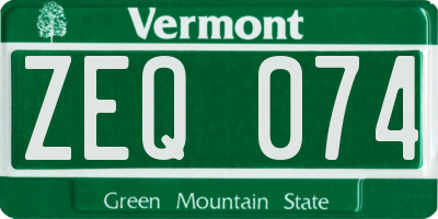 VT license plate ZEQ074