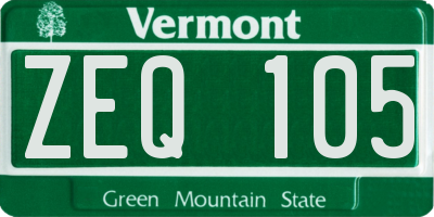 VT license plate ZEQ105