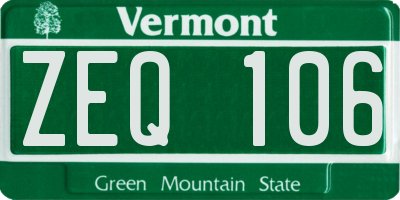 VT license plate ZEQ106