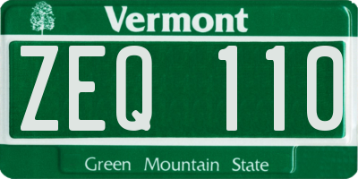 VT license plate ZEQ110