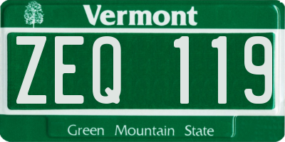 VT license plate ZEQ119