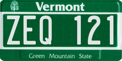 VT license plate ZEQ121