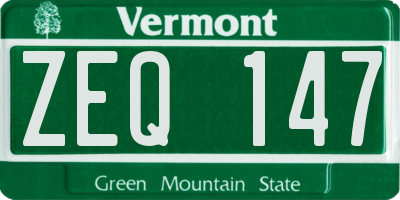 VT license plate ZEQ147