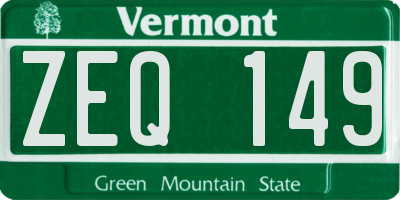 VT license plate ZEQ149
