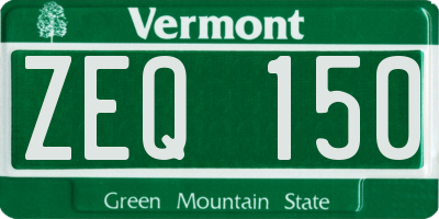 VT license plate ZEQ150