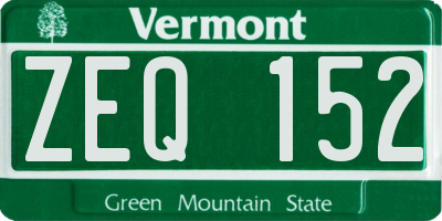 VT license plate ZEQ152
