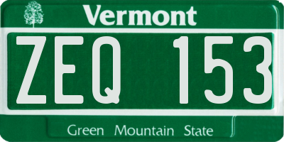 VT license plate ZEQ153