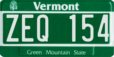 VT license plate ZEQ154