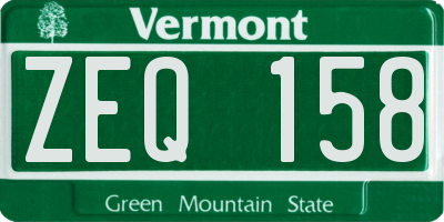 VT license plate ZEQ158
