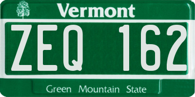 VT license plate ZEQ162