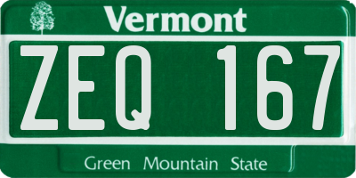 VT license plate ZEQ167