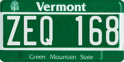 VT license plate ZEQ168
