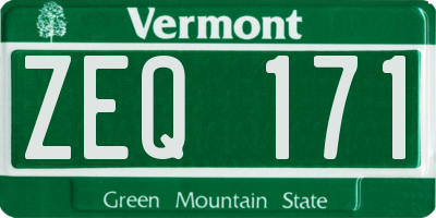 VT license plate ZEQ171