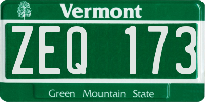 VT license plate ZEQ173