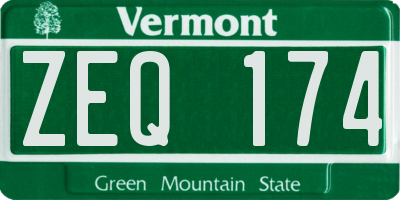 VT license plate ZEQ174
