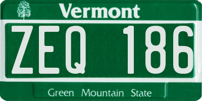 VT license plate ZEQ186