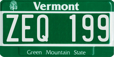 VT license plate ZEQ199