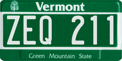 VT license plate ZEQ211