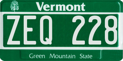 VT license plate ZEQ228