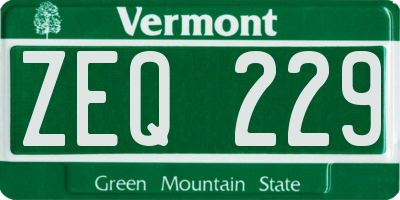 VT license plate ZEQ229