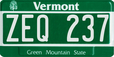 VT license plate ZEQ237