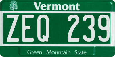 VT license plate ZEQ239