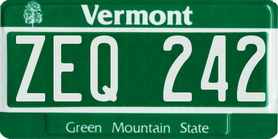 VT license plate ZEQ242