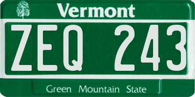 VT license plate ZEQ243