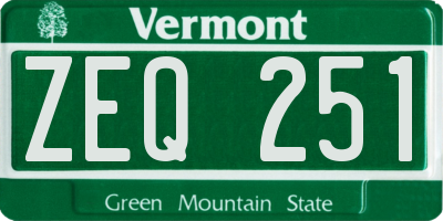 VT license plate ZEQ251