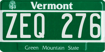 VT license plate ZEQ276
