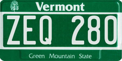 VT license plate ZEQ280