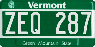VT license plate ZEQ287