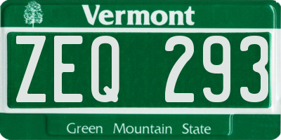 VT license plate ZEQ293