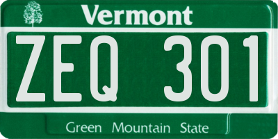 VT license plate ZEQ301