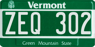 VT license plate ZEQ302